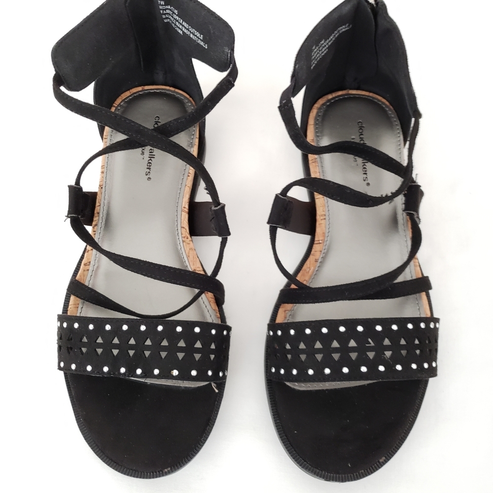 SOLD. Cloudwalkers | 7W BlackWedge Sandals - Picture 6 of 6